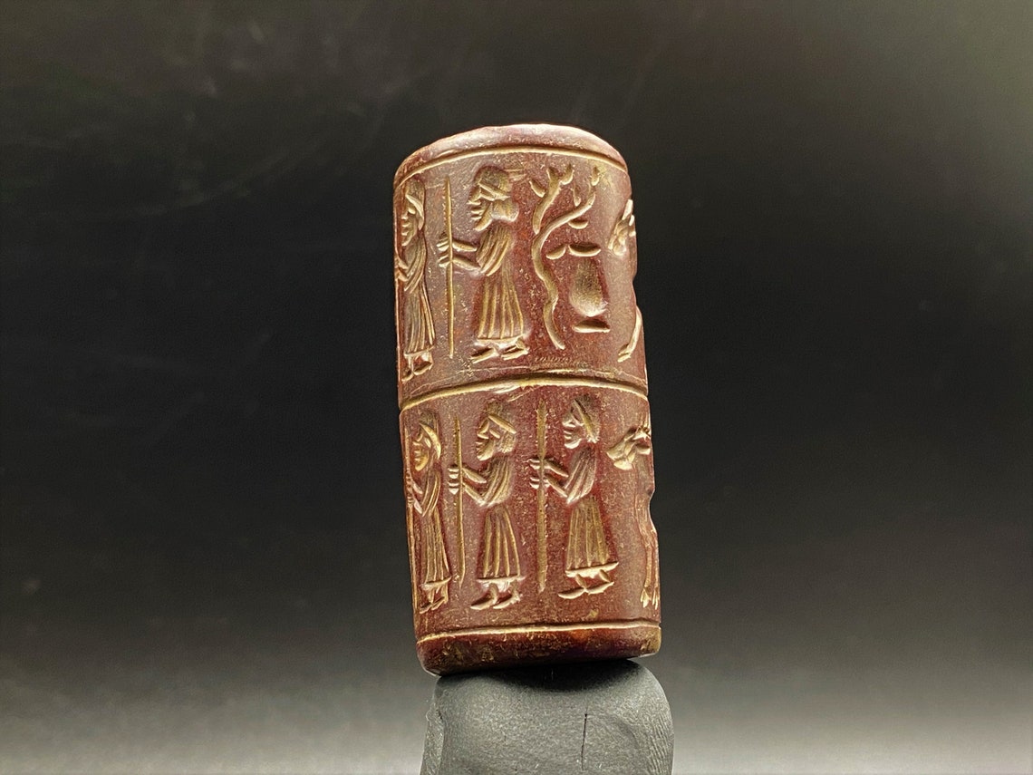 Old Antique Ancient Cylinder Seal Stamp Intaglio Engraved Etsy