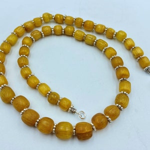 Jewelry Rare Unique Antique Old Golden Color Roman Glass Beads Strand Necklace