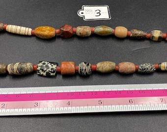 アンティークジャスパーアゲートビーズストランド、古代宝石ジュエリー