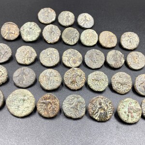 31 Old Ancient Antique Bronze Indo Greco Greek&#39;s Kushan Kanishka Coins Jewelry