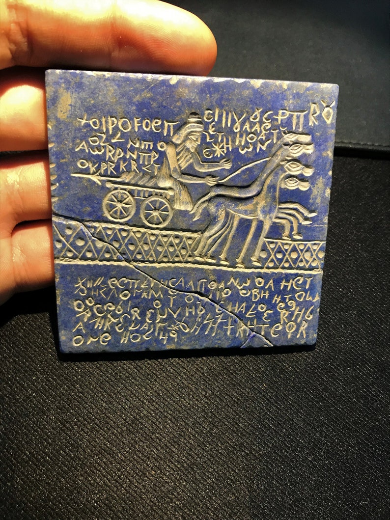 An ancient Tablet of Lapis stone with ancient Greek Etsy