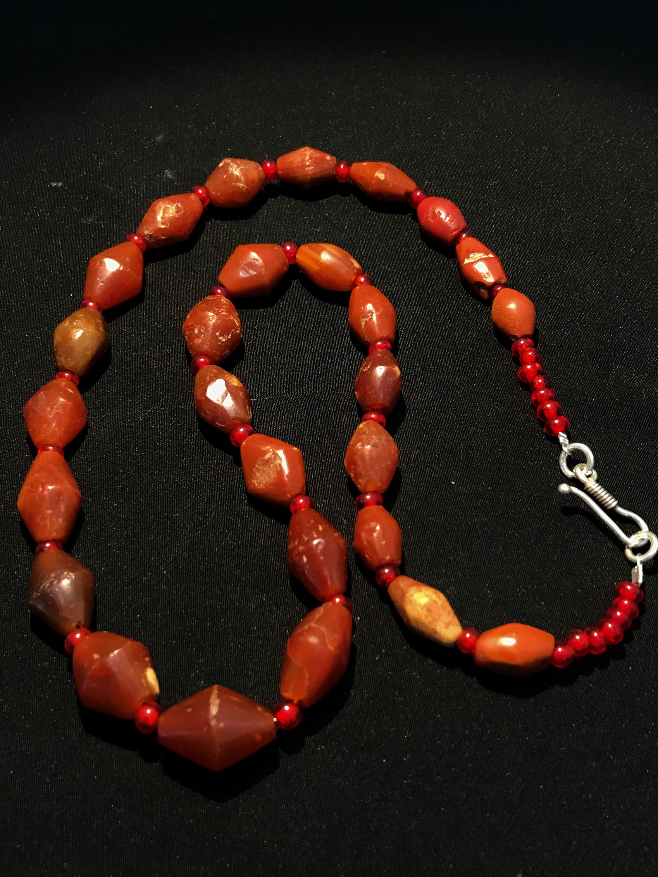 古代カーネリアンビーズ、古い天然カーネリアンビーズ、西暦2～3世紀