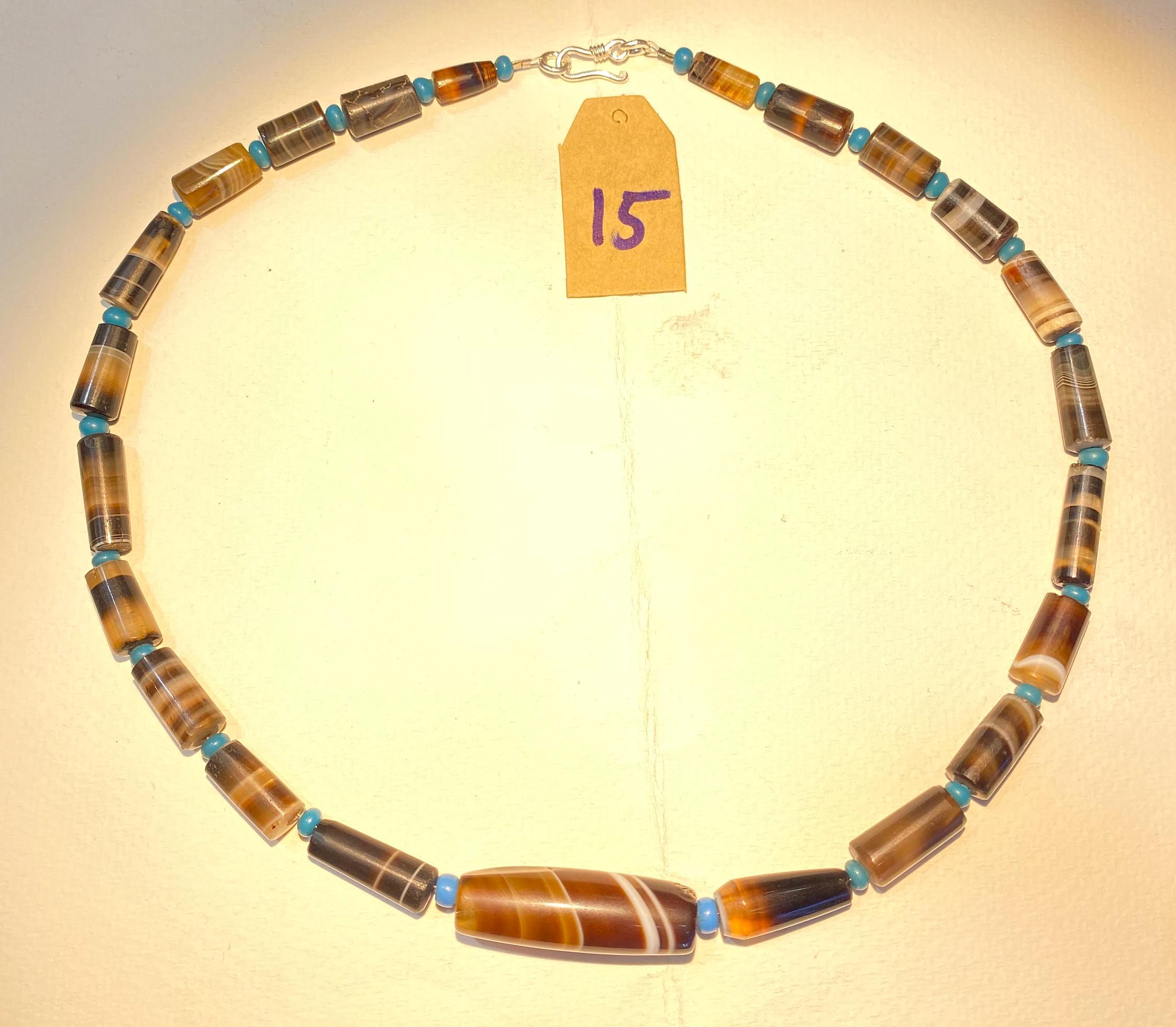 アンティーク瑪瑙石ジュエリーお守り古いビーズネックレス古代