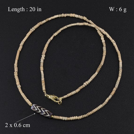 Himalayan Dzi Bead with Chevron Pattern String wi… - image 8