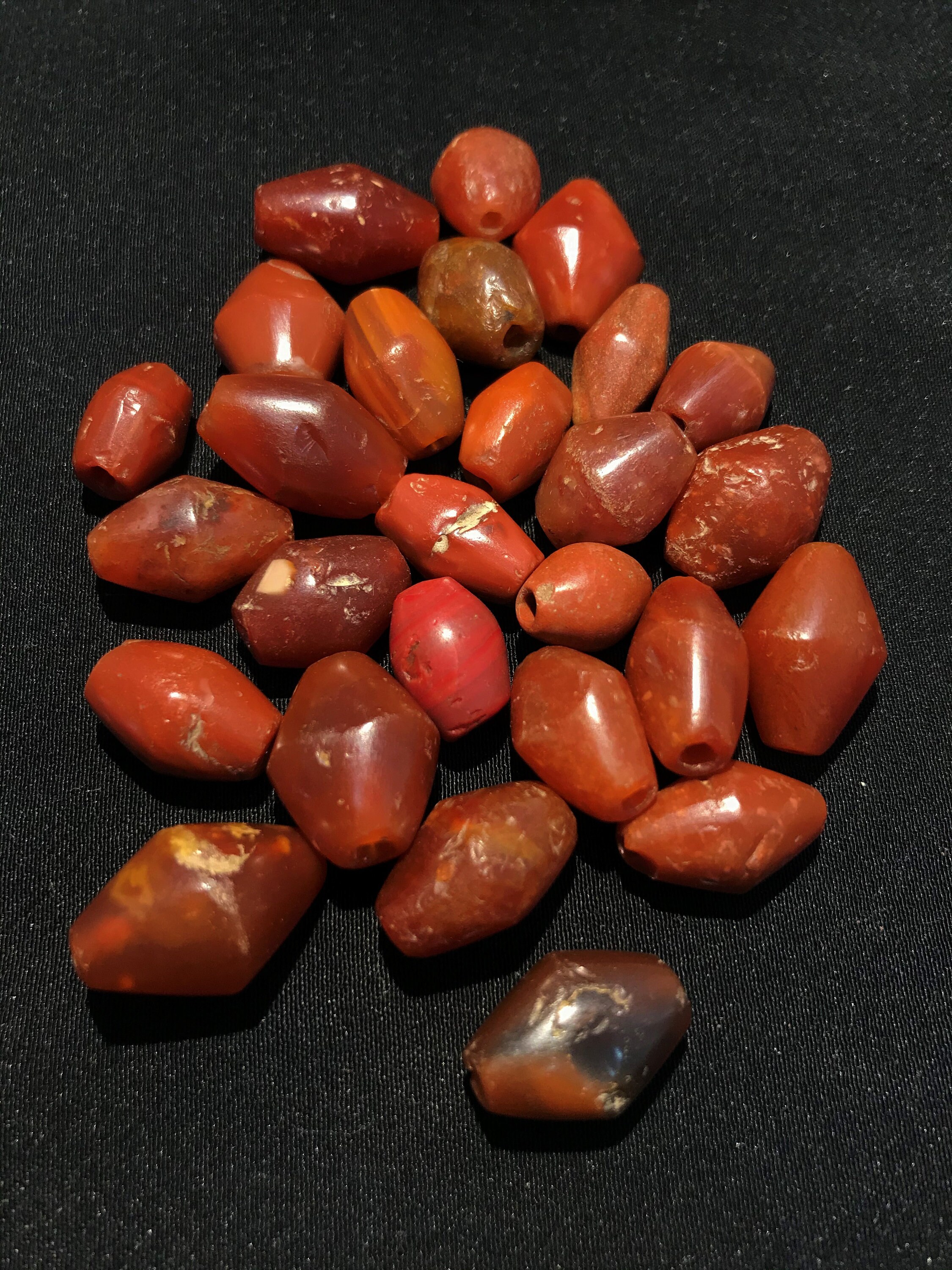 古代カーネリアンビーズ、古い天然カーネリアンビーズ、西暦2～3世紀