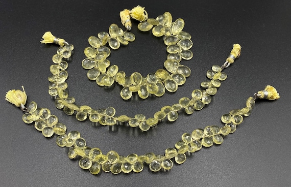 Lot Jewelry Lemon Quartz Faceted Drop Briolette S… - image 1