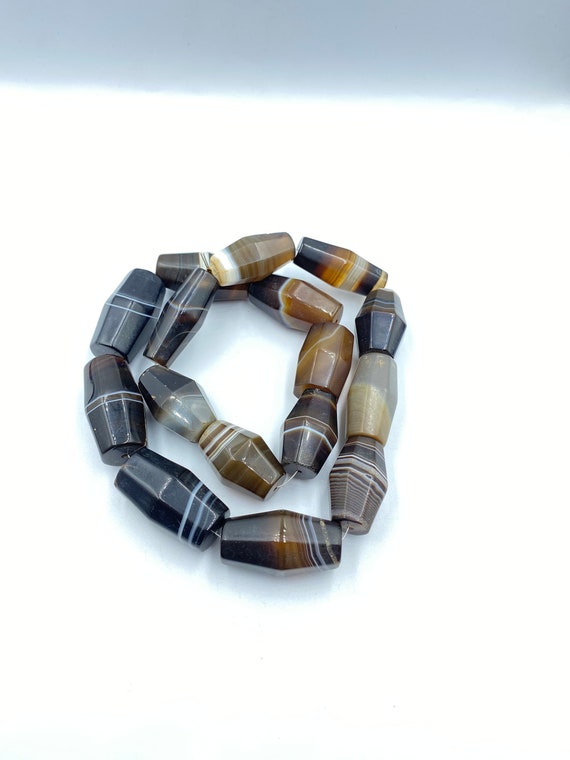 Vintage Old Antique Jewelry Trade Banded Agate Pe… - image 10