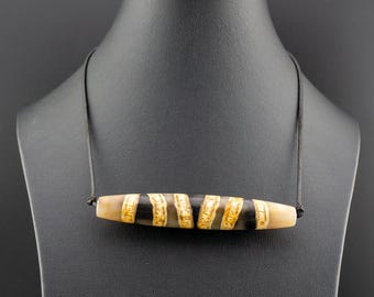 Tibetan Dzi Bead Amulet - Himalayan Tian Zhu Stripes - Etsy