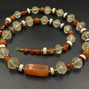 Himalayan Sino Tibetan Traditional Cultural Jewelry Crystals Carnelian Old Beads