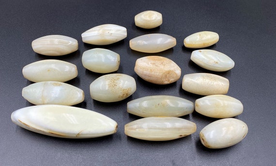 Vintage Antique Trade Cultural Old White Agate Lo… - image 7