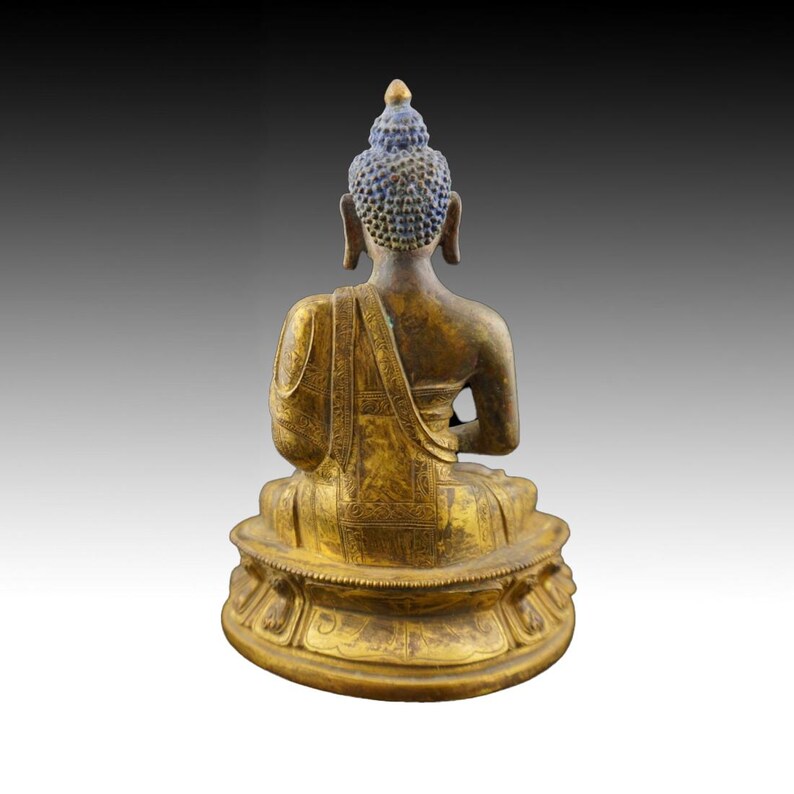 Himalayan Tibetan Gilt Bronze Figure of Amitayus Seated on a Double ...