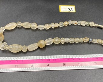 古代の水晶 クォーツ ビーズ ネックレス 中央アジア 紀元前 500