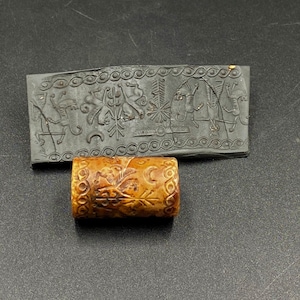 Old Antique Agate Stone Intaglio Cylinder Seal Stamp