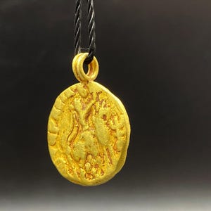 Antique Ancient Indo Greek Greco Kushan Solid Gold 17 18 K Coins Pendant 9.7 g