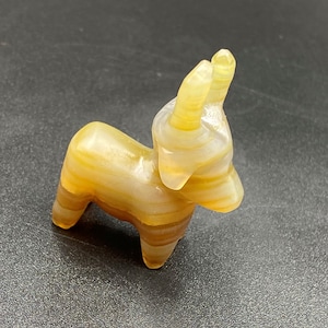 Antique Ox Figure Carved In Banded Agate Vintage Jewelry Necklace Bead Pendant