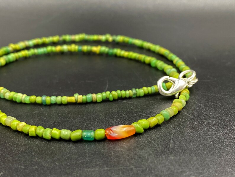 Old Antique Jewelry Glass carnelian Agate Beads Necklace From Etsy