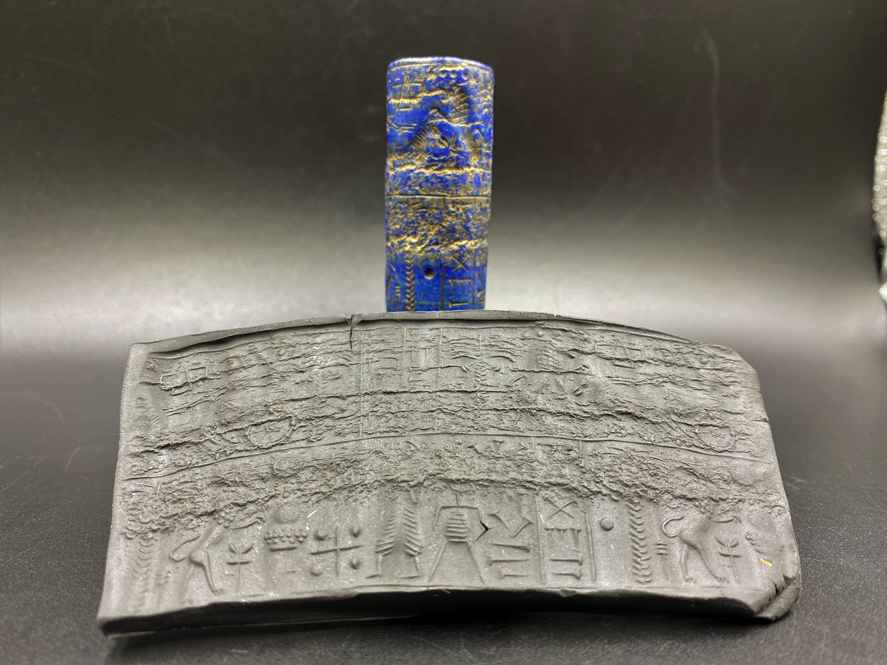 Old Antique Lapis Stone Intaglio Cylinder Seal Stamp Bead - Etsy