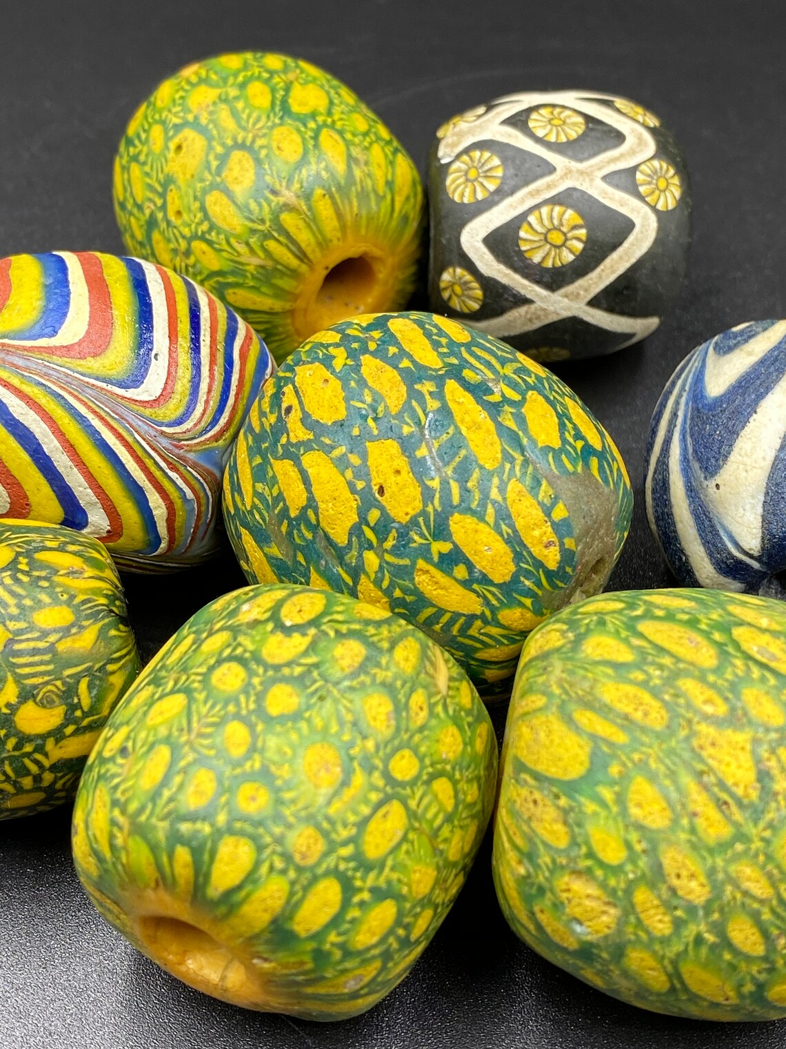 Antique Java Glass Beads Etsy