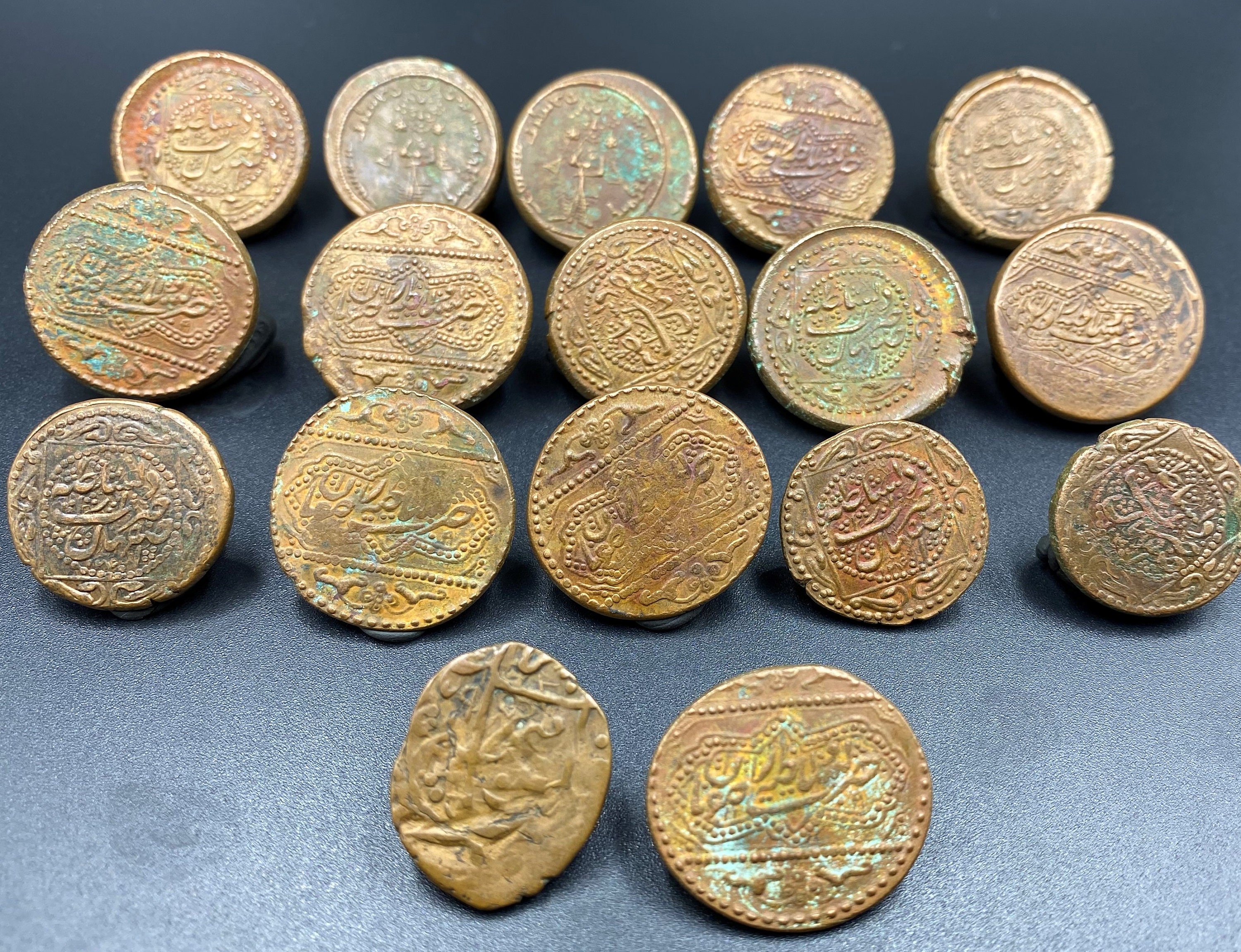 17 Old Central Asian Regions Antique Ancient Brass Copper