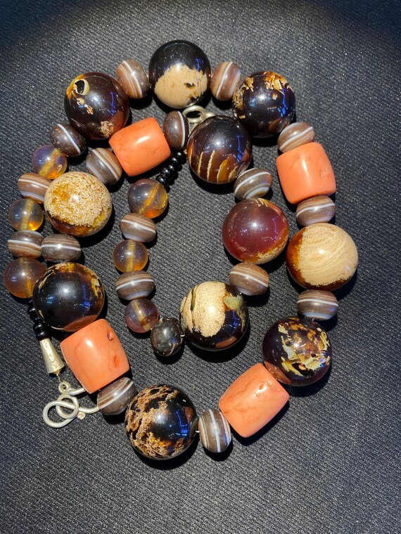 Antique trade beads necklace Etsy