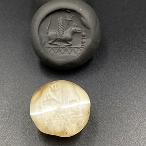 Ancient Sasanian Sassanid Agate Stone Antique Intaglio Seal Stamp Old Bead