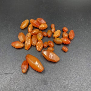 Old Ancient Antique Carnelian Beads Prayer Amulet Beads Mala From Tibet