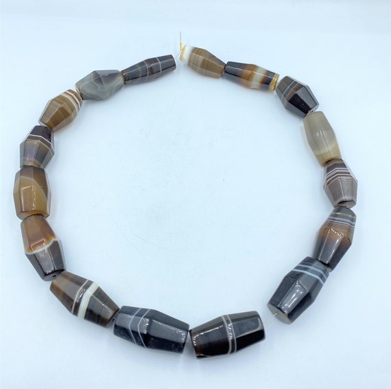 Vintage Old Antique Jewelry Trade Banded Agate Pe… - image 9