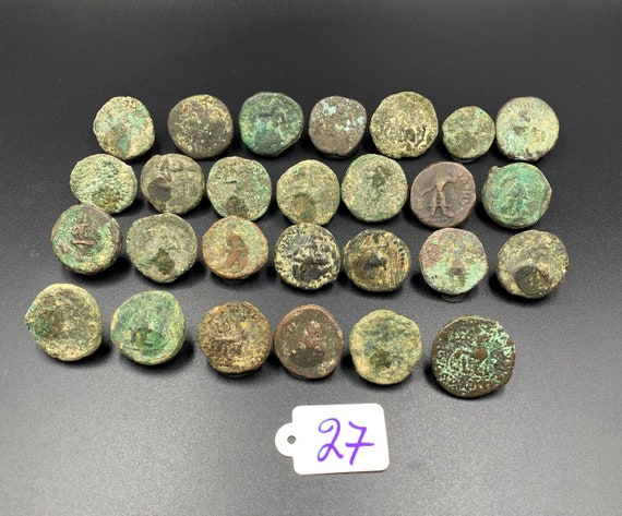 27 Antica moneta antica monete antiche in bronzo kushan greco Indo -   Italia