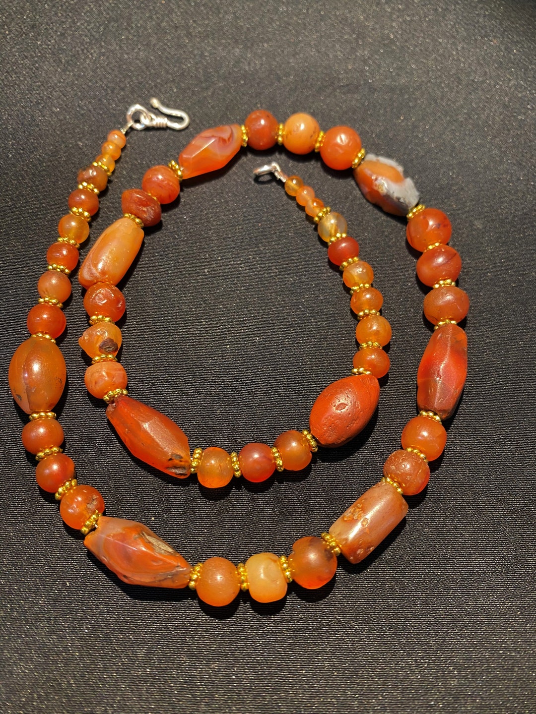 Old Beads Himalayan Old Ancient Antique Carnelian Agate Mala Necklace ...