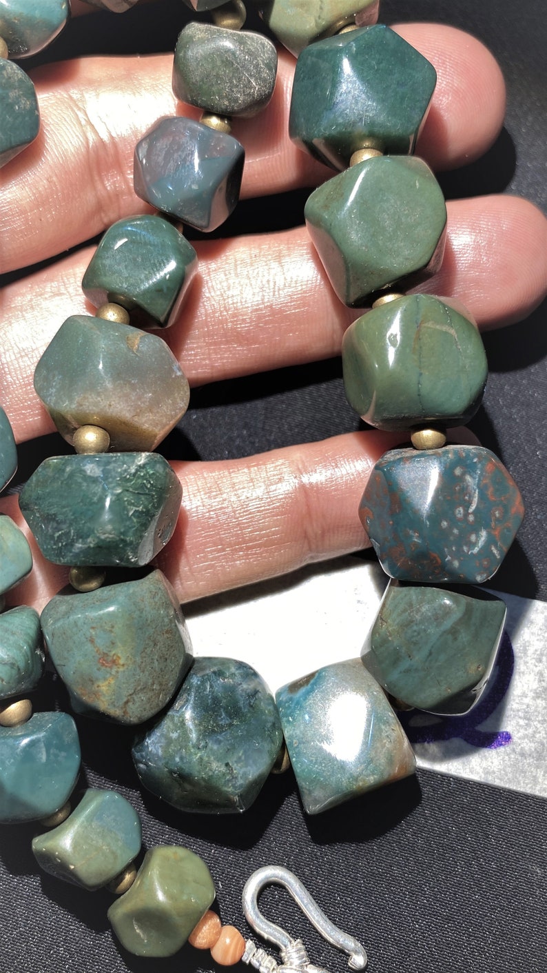 Antiques beads of green jade or aventurine jade | Etsy