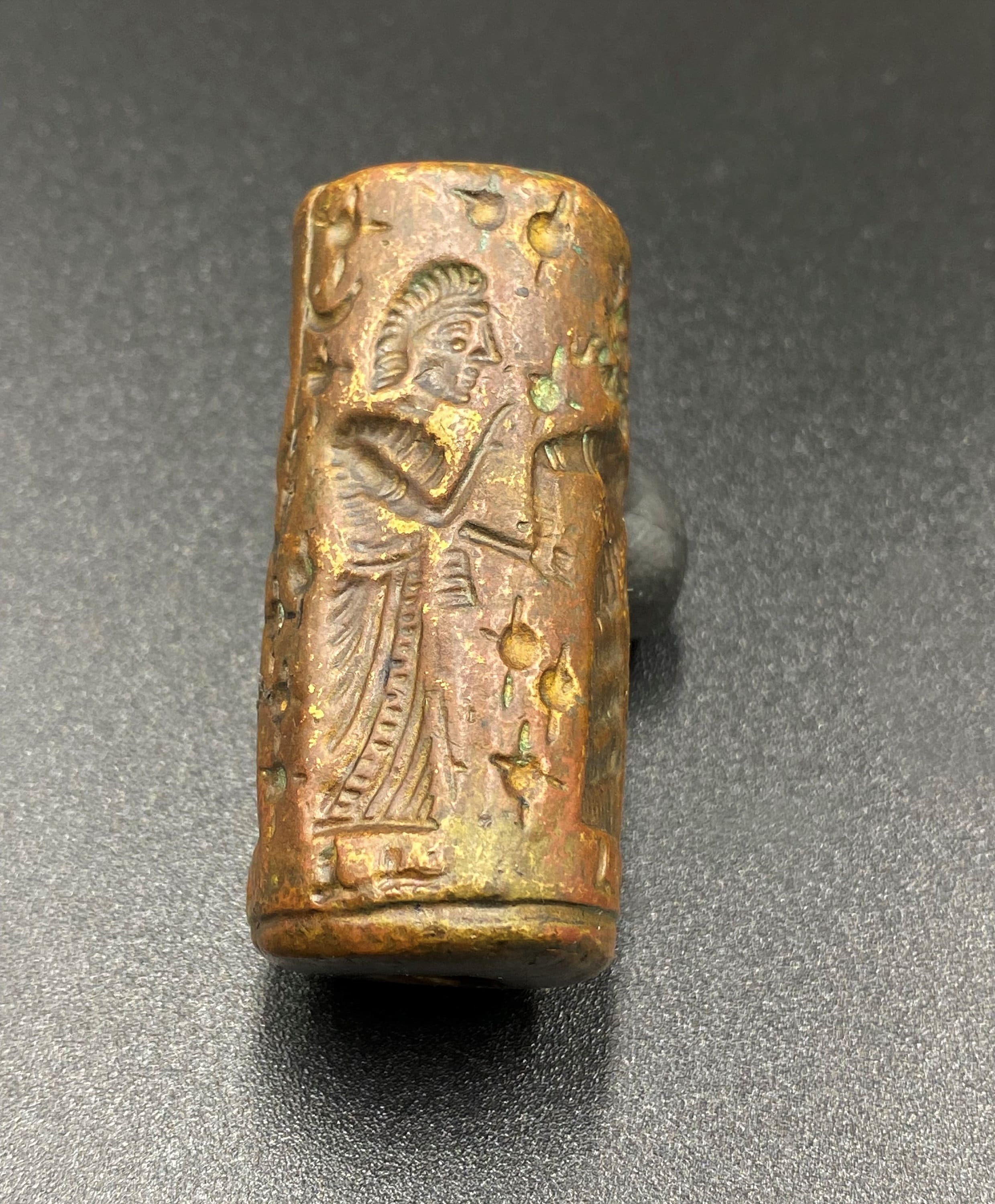 古代ギリシャ 石製 大玉印章『歩く鳥とラテン文字』ドーム型シール 印材 提げ物 古代ギリシャ 石製 大玉印章『歩く鳥とラテン文字』ドーム型
