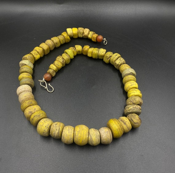 Trade Vintage Jewelry Antique Yellow Glass Hebron… - image 7