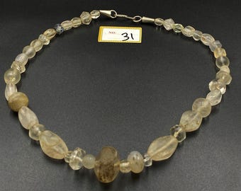 古代の水晶 クォーツ ビーズ ネックレス 中央アジア 紀元前 500 年