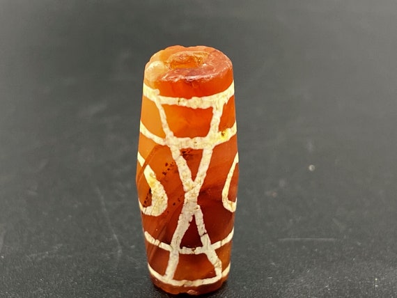 Rare Unique Pattern Antique Etched Carnelian Amul… - image 1