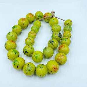 Old Vintage Antique Chines Glass Beads Mala Necklace From 19 Century