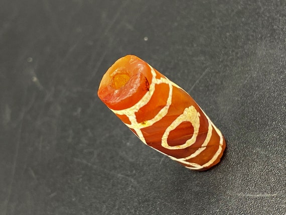 Rare Unique Pattern Antique Etched Carnelian Amul… - image 5