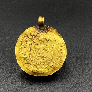 Vintage Currency Old Antique Gold Coin Pendant Jewelry 15 Century European