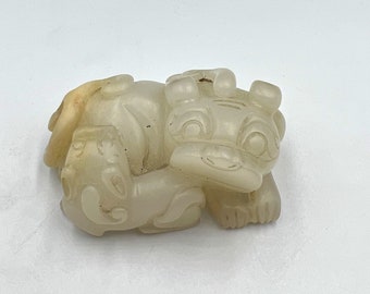 古い古代アンティーク中国周王朝の翡翠バイディスク形状の収集品