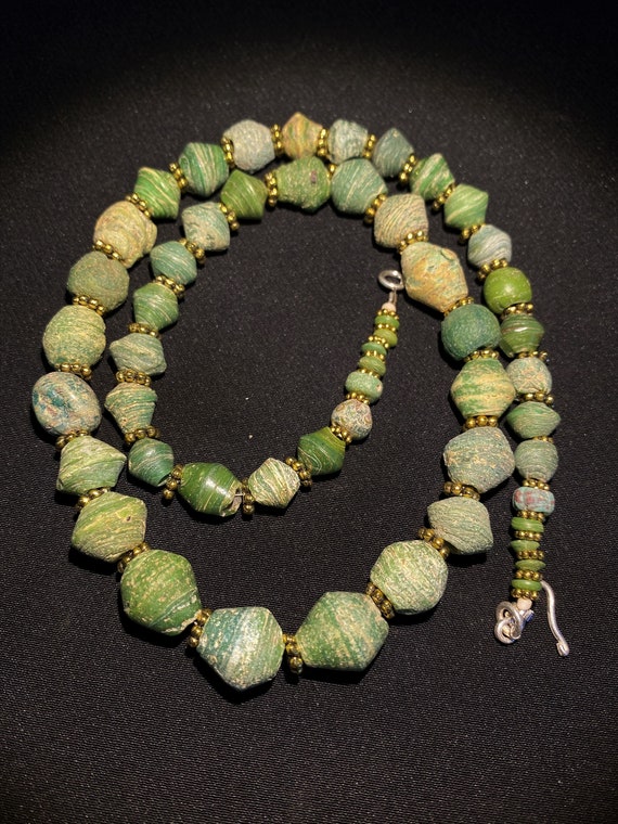 old antique ancient glass beads from ancient Egyp