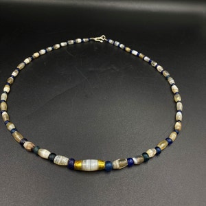 Old Ancient Antique Old Banded Agate Beads Necklace