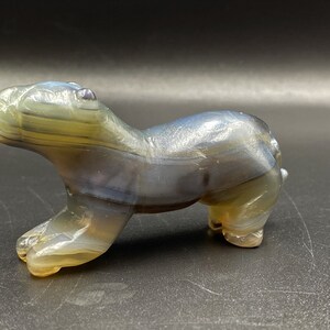 Antique Ancient PYU dynasty Tiger Figure carved Bead In Agate stone