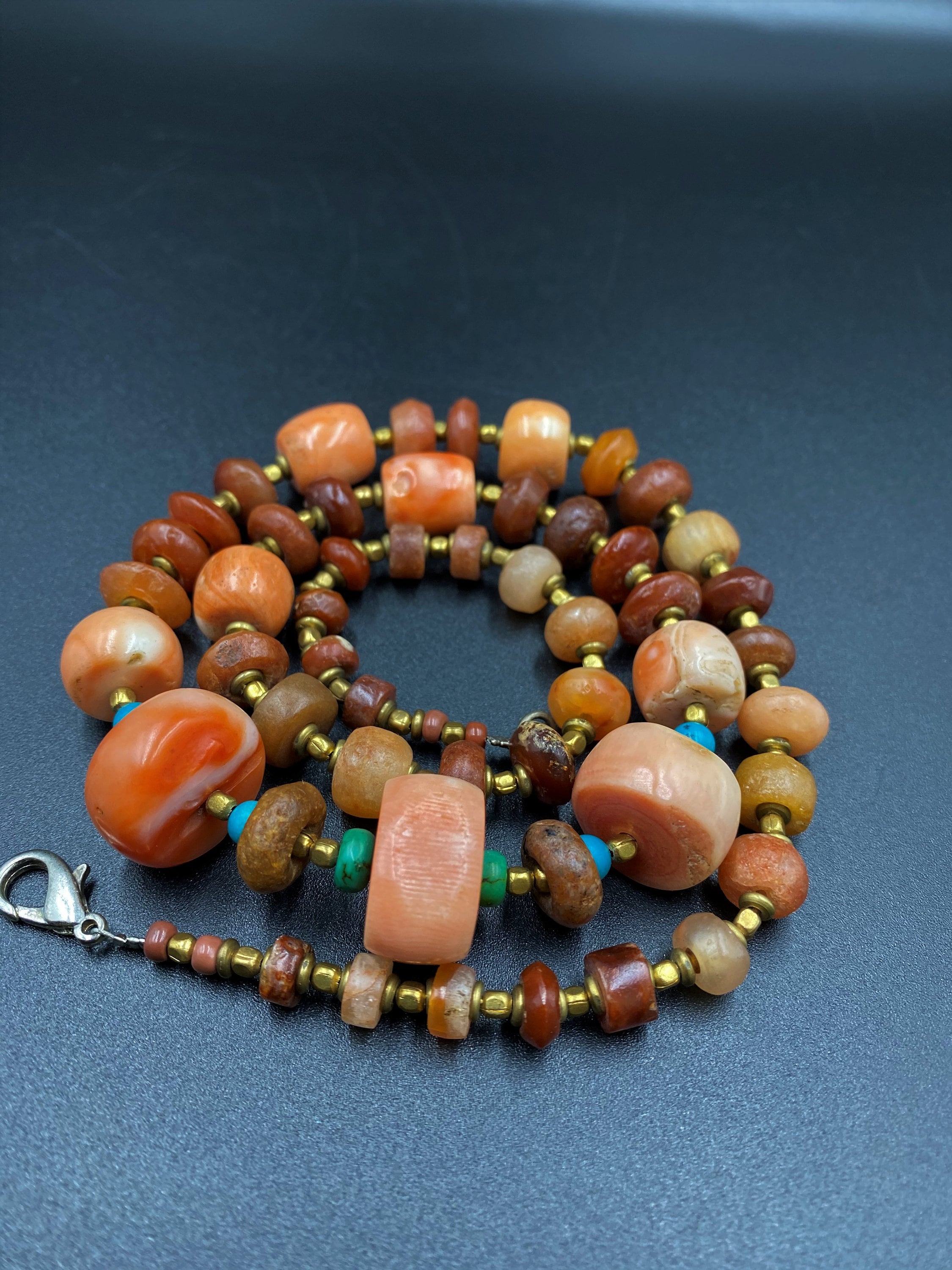 Indo Tibetan Coral and Carnelian Agate Beads Necklace From - Etsy