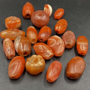 Ancient Indo Tibetan Carnelian Pema Raka Amulet Prayer Old Bead Himalaya Jewelry