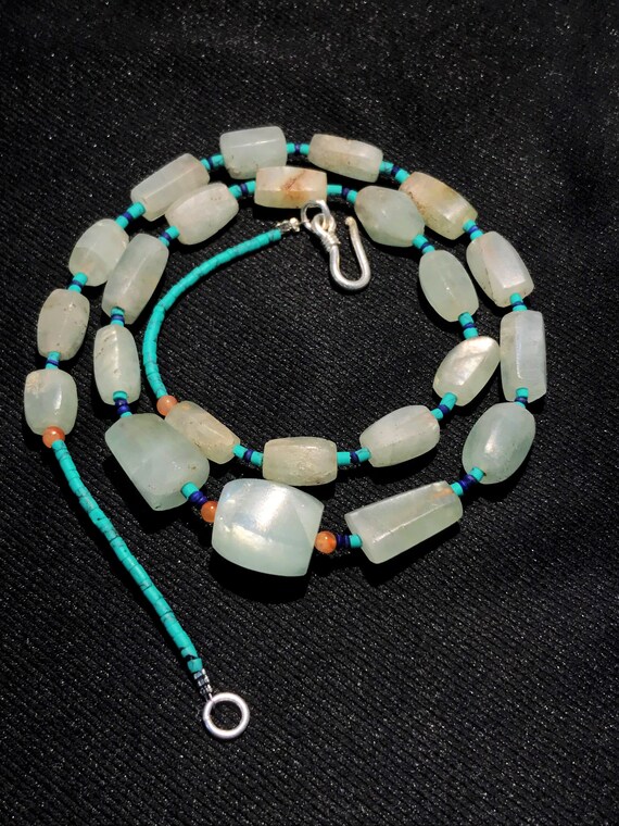 ancient Aquamarine beads necklace