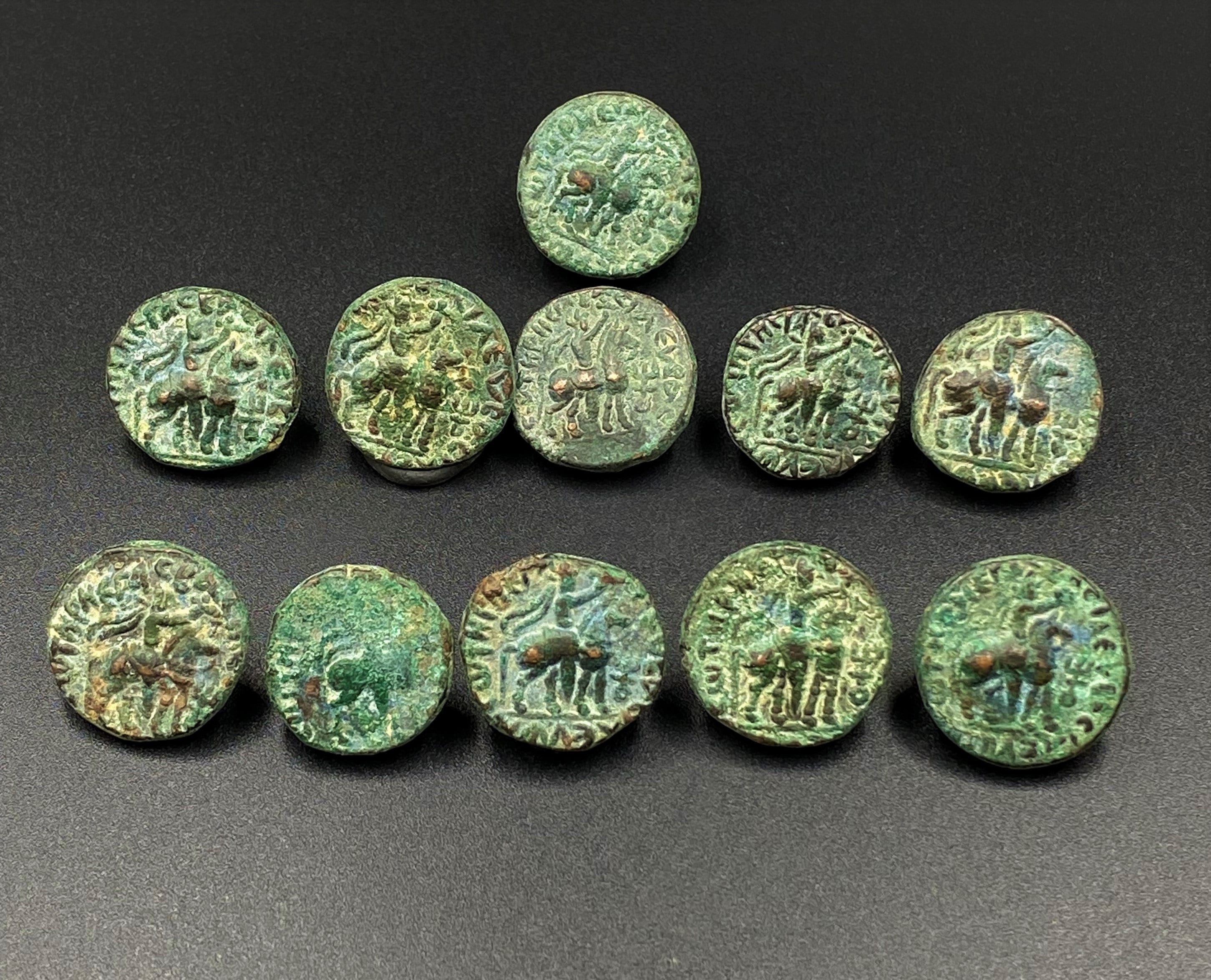 Kushan India Indo Greek Bronze Medal Currency Old Ancient Coins