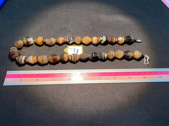 アンティークビーズ瑪瑙ネックレス 古い古代のアンティークの縞模様の瑪瑙ビーズネックレス - Etsy 日本