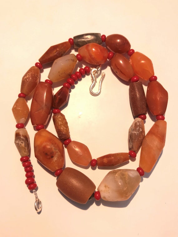 Antique beads アンティークカネリアン Ancient Carnelian Beads, Old Natural Carnelian Beads, II