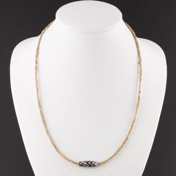 Himalayan Dzi Bead with Chevron Pattern String wi… - image 6