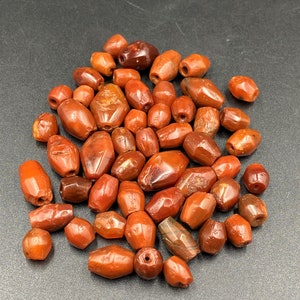 Old Ancient Antique Carnelian Beads Prayer Amulet Beads Mala From Tibet