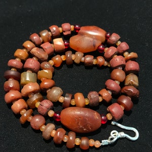 A Beautiful Collection Antique Himalayan Carnelian Agate Beads Necklace Lot Dzi